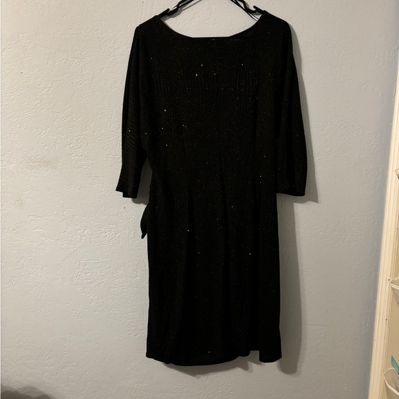 Sparkly black textured dress, knotted waist, size xl - Picture 6 of 9